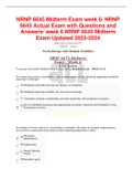 NRNP 6645 Midterm Exam week 6/ NRNP 6645 Actual Exam with Questions and  Answers/ week 6 NRNP 6645 Midterm  Exam Updated 2023-2024