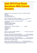 Utah SFO Final Exam Questions With Correct Answers 