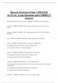 Discrete Structures Final UPDATED ACTUAL Exam Questions and CORRECT  Answers