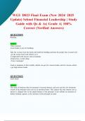 WGU D023 Final Exam (New 2024/ 2025  Update) School Financial Leadership | Study    Guide with Qs & As| Grade A| 100%  Correct (Verified Answers)