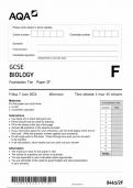 AQA GCSE BIOLOGY PAPER 2F QUESTION PAPER 2024 (8461/2F: Foundation Tier)