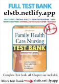 TEST BANK for Family Health Care Nursing Theory, Practice, and Research Sixth Edition.