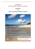 Test Bank For Health Promotion Throughout the Life Span   10th Edition By Carole Lium Edelman, Elizabeth C. Kudzma |All Chapters, Complete Q & A, Latest|