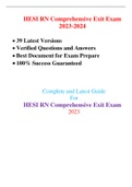 HESI RN COMPREHENSIVE EXIT EXAM (NEW 2023,39 EXAM SETS) / RN COMPREHENSIVE EXIT HESI EXAM (NEW,39 EXAM SETS) / HESI RN COMPREHENSIVE EXIT PROCTORED EXAM :100% CORRECT & VERIFIED