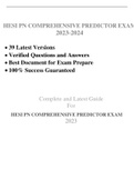 HESI PN COMPREHENSIVE PREDICTOR EXAM ( NEW, 39 EXAM SETS) /COMPREHENSIVE PREDICTOR PN HESI EXAM ( NEW 2023, 39 EXAM SETS) / PN HESI COMPREHENSIVE PREDICTOR PROCTORED EXAM:100% CORRECT