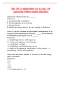 Bio 250 straighterline test 1 prep| 118 questions| with complete solutions