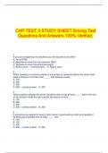  CHP TEST 3 STUDY SHEET Driving Test Questions And Answers 100% Verified.