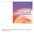 COMPLETE TEST BANK FOR INTRODUCTION TO CRITICAL CARE NURSING 7TH EDITION BY SOLE