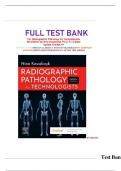 Test Bank For Radiographic Pathology for Technologists, 8th Edition by Nina Kowalczyk All Chapters 1-12 UPDATED