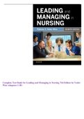 Complete Test Bank for Leading and Managing in Nursing 7th Edition by Yoder Wise (chapters 1-30)