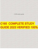 C165 COMPLETE STUDY GUIDE 2023 VERIFIED 100%