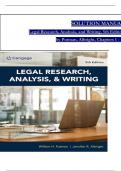 Solution Manual for Legal Research, Analysis, and Writing 5th Edition by Putman & Albright ISBN: 9780357619445, All 19 Chapters Covered, Verified Latest Edition