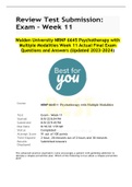 Walden University NRNP 6645 Psychotherapy with  Multiple Modalities Week 11 Actual Final Exam  Questions and Answers (Updated 2023-2024)