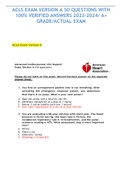 ACLS EXAM VERSION A&B@ 50 QUESTIONS WITH 100% VERIFIED ANSWERS 2023-2024/ A+ GRADE/ACTUAL EXAM