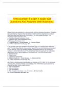  RHIA Domain 1 Exam 1 Study Set Questions And Answers Well Illustrated.