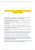   BTE 210: Exam 1 Questions And Answers Rated A+ 2024.