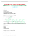 CMCA Practice Exam;150 Questions with 100% Correct Answers GUARANTEED PASS /AGRADE