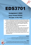 EDS3701 Assignment 2 2023 (881830)