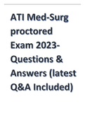 ATI Med-Surg proctored Exam 2023- Questions & Answers (latest Q&A Included)