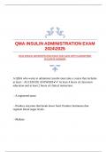 QMA INSULIN ADMINISTRATION EXAM 20242025 WITH GUARANTEED ACCURATE ANSWERS