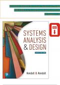 SOLUTION MANUAL For Systems Analysis and Design, 10th Edition by Kendall Kenneth and Kendall Julie, Verified Chapters 1 - 16, Complete Newest Version