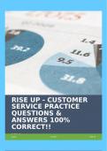 RISE UP - CUSTOMER SERVICE PRACTICE QUESTIONS & ANSWERS 100% CORRECT!!