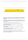 Business Acumen Certification Exam Questions And Answers 100% Verified.