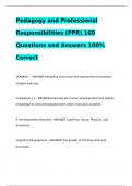 Pedagogy and Professional Responsibilities (PPR) 160 Questions and Answers 100% Correct