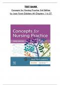 Test Bank For Concepts for Nursing Practice 3rd Edition by Jean Foret Giddens, Consists Of 57 Complete Chapters, ISBN: 978-0323581936