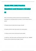 TExES PPR (160) Practice Questions and Answers (Graded A)