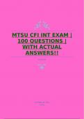 MTSU CFI INT EXAM | 100 QUESTIONS | WITH ACTUAL ANSWERS!!