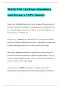 TExES PPR 160 Exam Questions and Answers 100% Correct