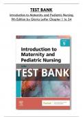 Test Bank For Introduction to Maternity and Pediatric Nursing 9th Edition by Gloria Leifer, Consists Of 34 Complete Chapters, ISBN: 978-0323826808