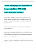 TExES Pedagogy and Professional Responsibilities PPR (160) Questions and Answers