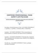 CERTIFIED PROFESSIONAL FOOD SAFETY (CP-FS) EXAM WITH GUARANTEED ACCURATE ANSWERS