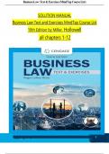 SOLUTION MANUAL for Business Law Text and Exercises MindTap Course List 10th Edition by Miller, Hollowell all chapters 1 to 12 ISBN-9780357717417