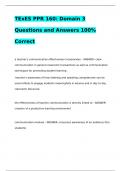 TExES PPR 160: Domain 3 Questions and Answers 100% Correct