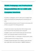 TEXES Pedagogy and Professional Responsibilities EC-12 (160) with Complete Solutions