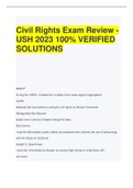 Civil Rights Exam Review - USH 2023 100% VERIFIED SOLUTIONS 