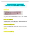 ACLS Questions and Answers (2022/2023) with Verified Solutions