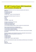 MT AMT Practice Exam 2023 Questions and Answers (Graded A)