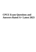 CPCE Exam Questions and Answers Rated A+ Latest 2023