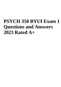 PSYCH 350 BYUI Exam 1 Questions and Answers 2023 Rated A+