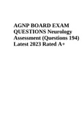 AGNP BOARD EXAM QUESTIONS Neurology Assessment (Questions 194) Latest 2023 Rated A+