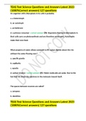 TEAS Test Science Questions and Answers Latest 2023 (1000%Correct answers) 127 questions