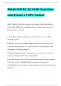 TExES PPR EC-12 #160 Questions and Answers 100% Correct