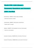 TExES PPR (160) Bloom's Taxonomy Questions and Answers 100% Verified