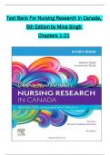 TEST BANK For LoBiondo-Wood and Haber's Nursing Research in Canada: Methods, Critical Appraisal, and Utilization. 5th Edition by Mina Singh, All 1-21 Chapters Covered ,Latest Edition ISBN 9780323778992