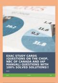 EXAC STUDY CARDS (QUESTIONS ON THE CHOP, NBC OF CANADA AND IAP MANUAL) QUESTIONS WITH 100% SOLVED SOLUTIONS!!