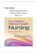 TEST BANK - Psychiatric Mental Health Nursing, 9th Edition by Sheila Videbeck All Chapters 1 to 24  complete Verified editon ISBN:9781975184773